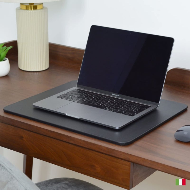 Maruse Luxury Italian Leather Desk Pad - Maruse Handmade Black Desk Mat, Ultimate Office Desk Protector & Writing Blotter, Premium Leather Accessories for Computer and Conference - Image 2